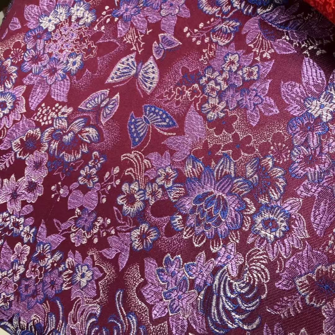 Iris Flower Silk Brocade Fabric - 35" Wide Wedding Fabric