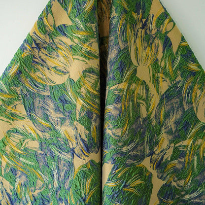 Gold Thread Jacquard Fabric: Oil Painting Style, 54" Wide