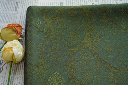 Green Vine Scroll Jacquard Decorative Fabric ��� Home Decor, Upholstery, Bags, Craf"Wide