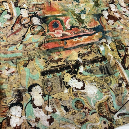 Dunhuang Fresco Buddha Fabric: Asian Chinese Style Tencel (55"W)