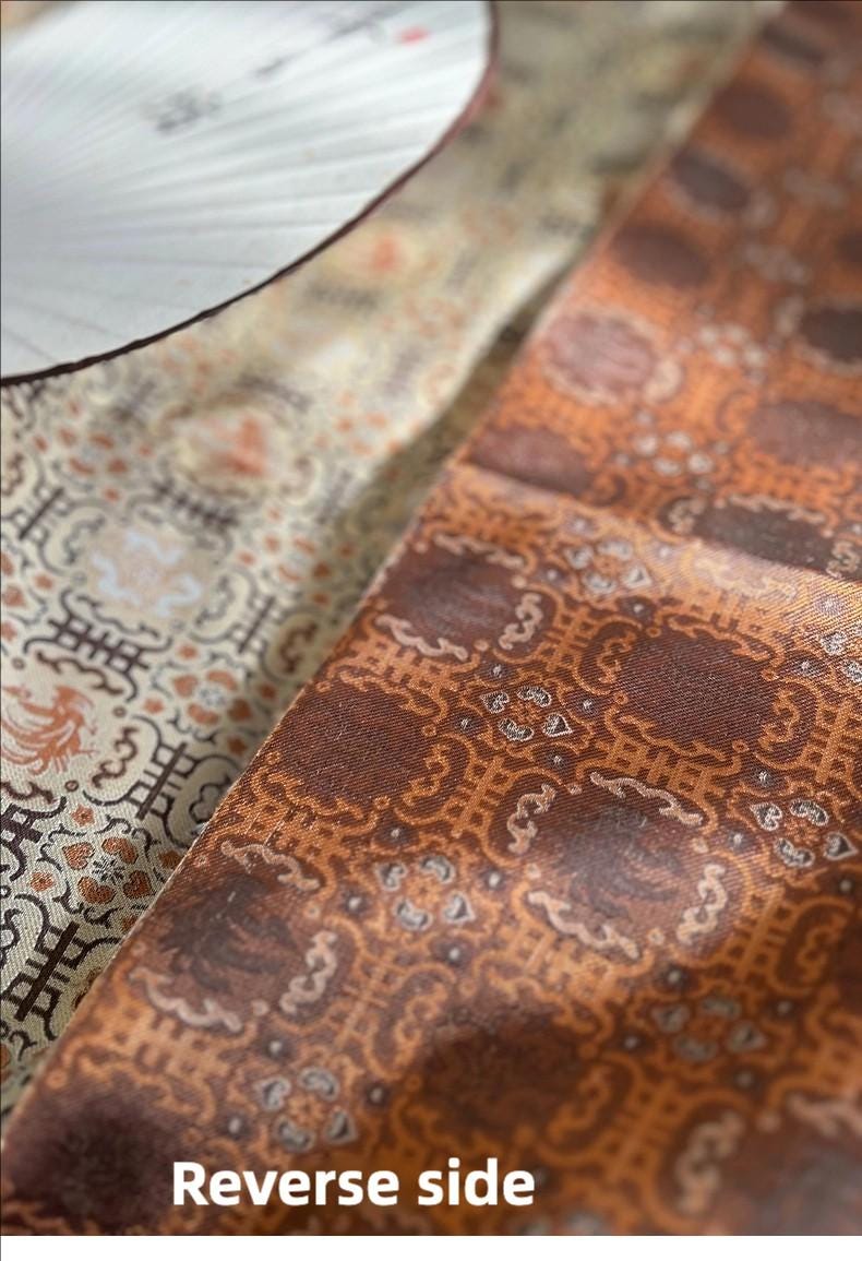 Sengoku Pattern Brocade Fabric: Ancient Style Robe Material, 59" Wide