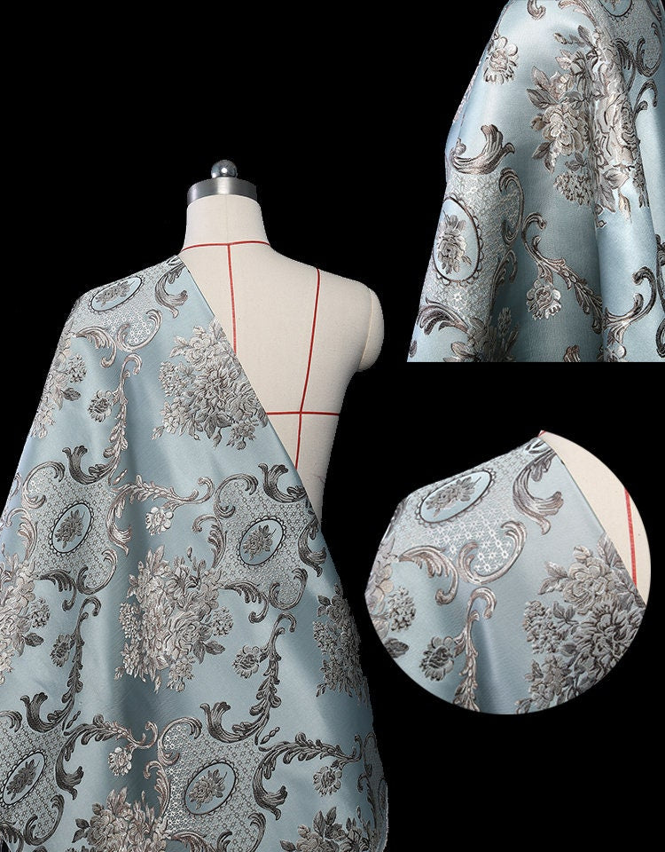 Palace Style Brocade Jacquard Fabric: 55"W Polyester Drapery, Upholstery & Costume