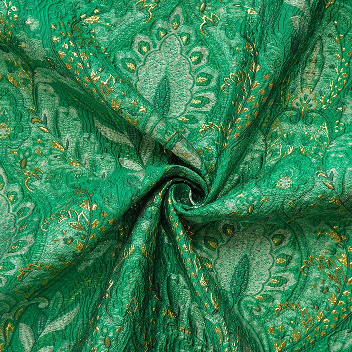 Embossed Jacquard Fabric: Fresh Green European Designer Upholstery, Quilting & Sewing