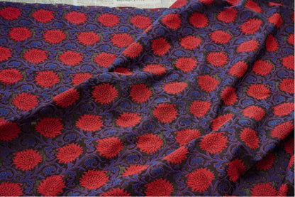 Floral Jacquard Fabric: 3D Oil Painting Texture, Gold Thread (55" W By 1 Meter)