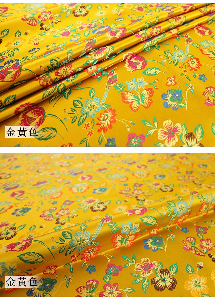 Tissu brocart papillon : jacquard de soie et rayonne de 114 cm de large