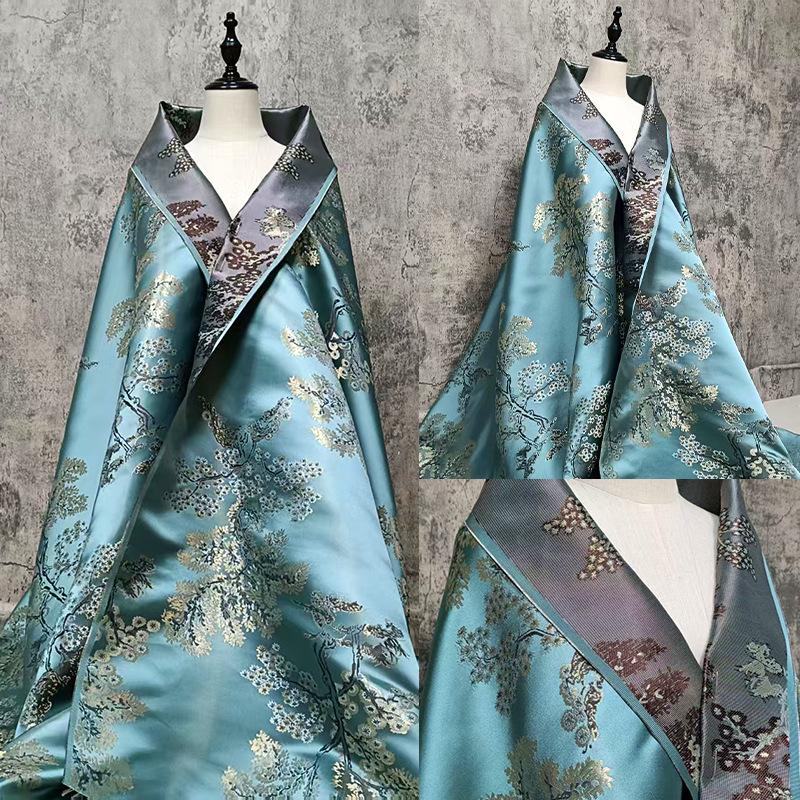 Zamioculcas Jacquard Brocade Fabric ��� Money Tree Pattern Upholstery & Clothing Material, sell by the met"Wide