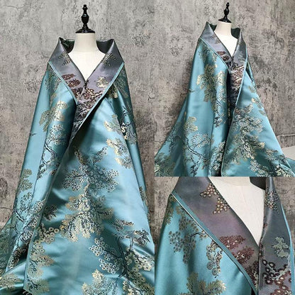 Zamioculcas Jacquard Brocade Fabric ��� Money Tree Pattern Upholstery & Clothing Material, sell by the met"Wide