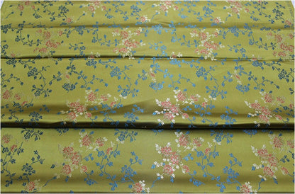 Brocart de soie damassé : Branche de pivoine, 75 cm de large - Vendu au mètre