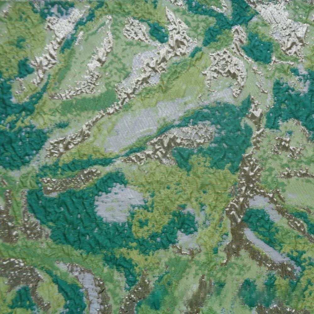 Tissu jacquard à motif ondulé : fil or et argent, tissu texturé pour robe (150 cm)