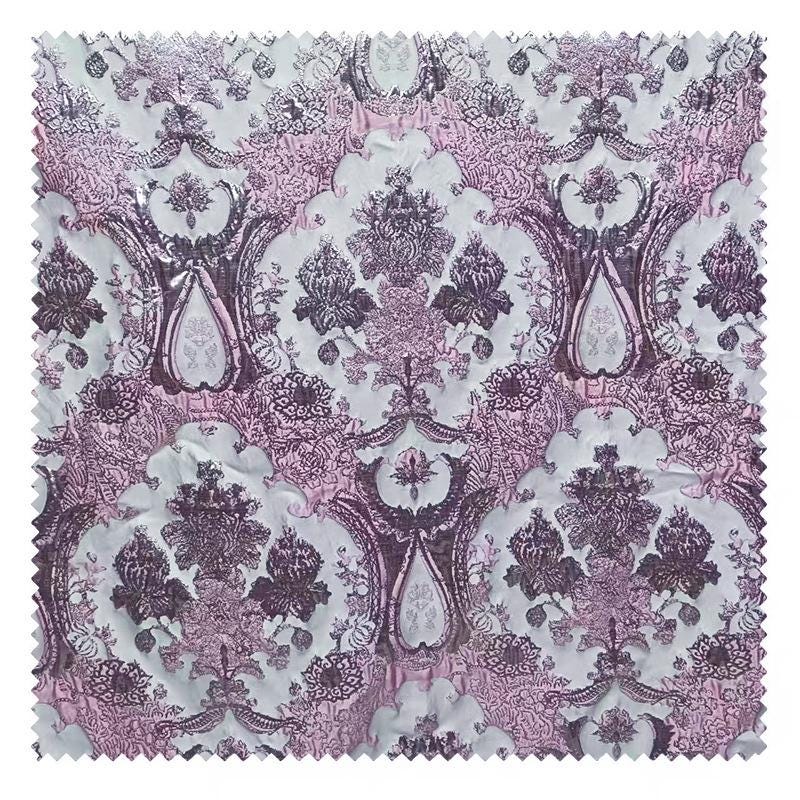 Tissu jacquard métallisé 3D rose, européen et américain, pour vêtements ��� Textile de luxe et de mode Large