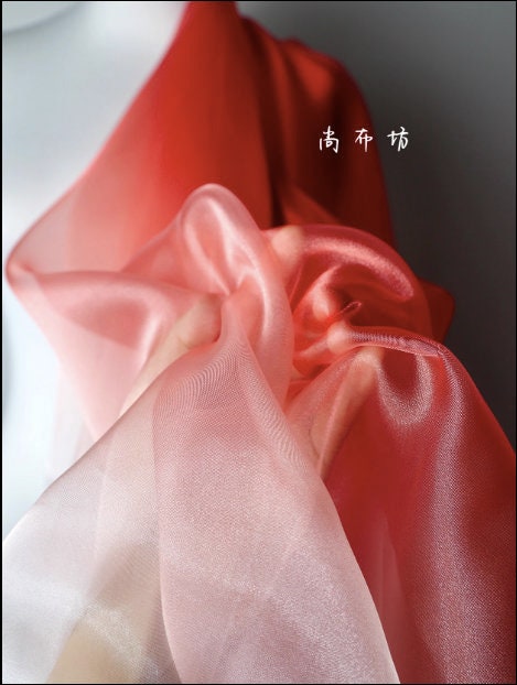 Gradient Organza Fabric: Colorful Wedding Dress Net Yarn, 59"W