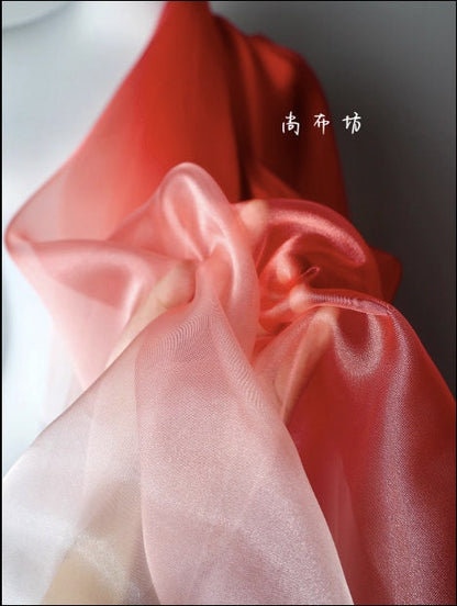 Gradient Organza Fabric: Colorful Wedding Dress Net Yarn, 59"W