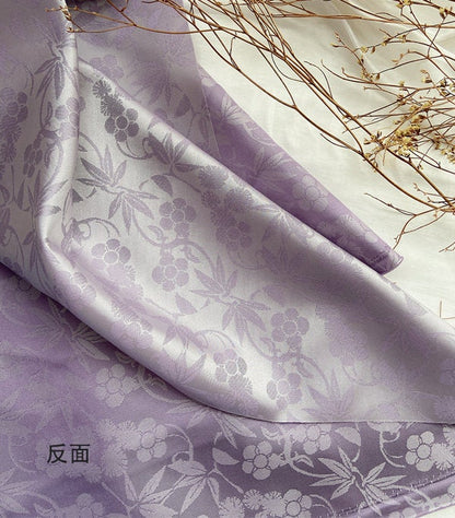 Floral Jacquard Satin Fabric: Two-Sided Yarn-Dyed Cosplay Costume Material