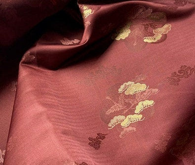 Nishijin Brocade Fabric: Japanese Weaving with Gold Thread (29.5"/59" Width)