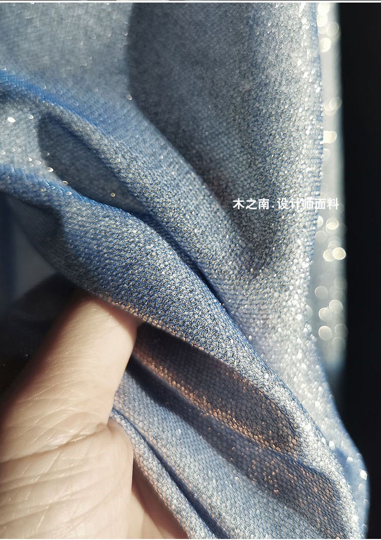 Gradient Galaxy Knitted Mesh Fabric, Silver Glitter, 59"W