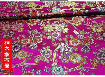 Peony Brocade Fabric: Silk Rayon Blend, Floral Upholstery & Costume