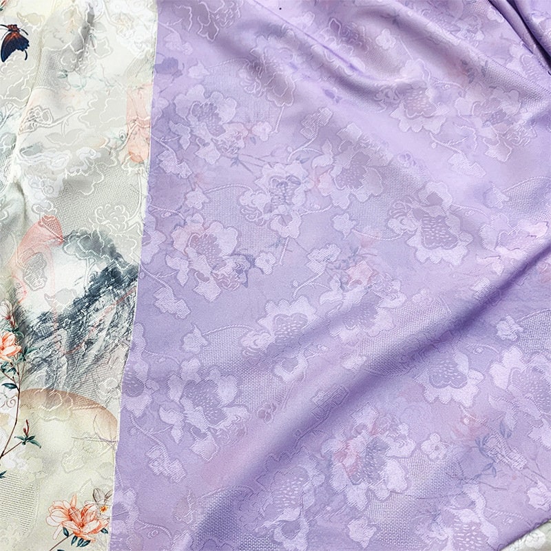 Floral Botanical Print Fabric: Polyester Spandex Blend, 55" Wide - Poppylollipop