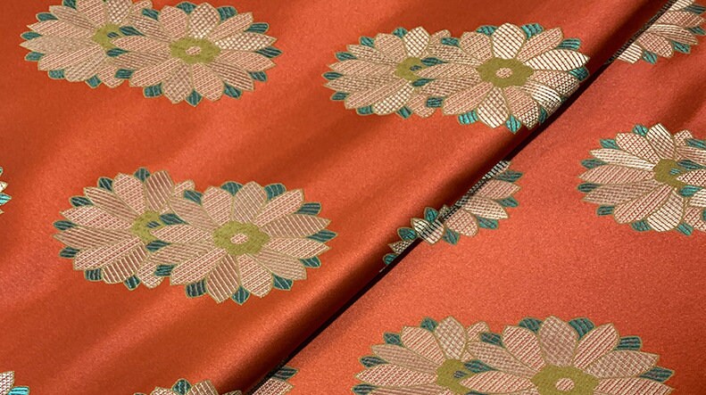 Floral Silk Brocade Fabric: Chinese Cheongsam Qipao Dress Material (29.5" Wide)