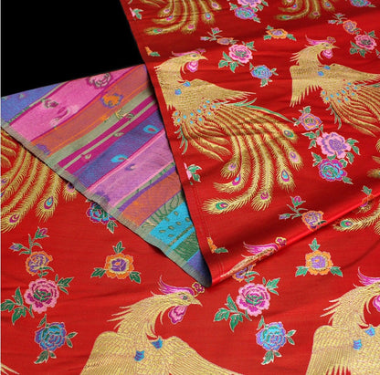 Gold Phoenix Brocade Fabric: Chinese Cheongsam Sewing Material (57"W)