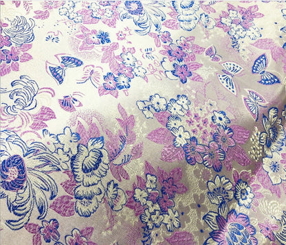 Iris Flower Silk Brocade Fabric - 35" Wide Wedding Fabric