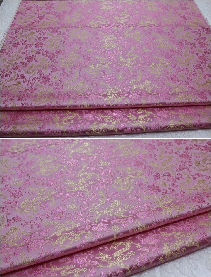 Dragon Brocade Fabric: Multi-Color Floral Silk Rayon Blend