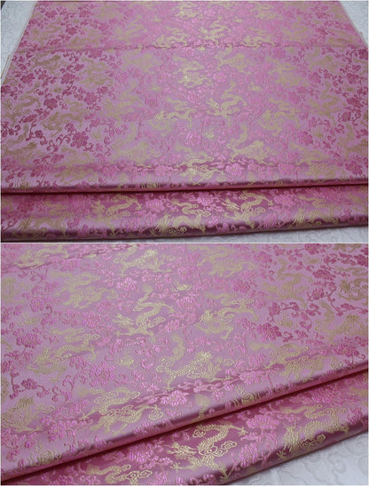 Dragon Brocade Fabric: Multi-Color Floral Silk Rayon Blend