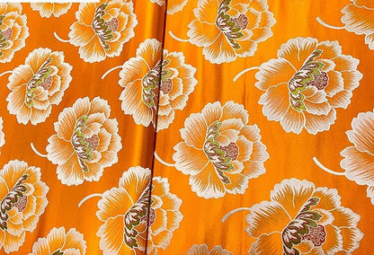Peony Brocade Fabric: 29.5"W Tibetan Rayon Satin
