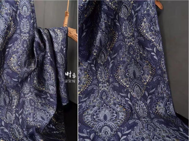 Palace Jacquard Damask Fabric: Retro Upholstery & Sewing - 55"W