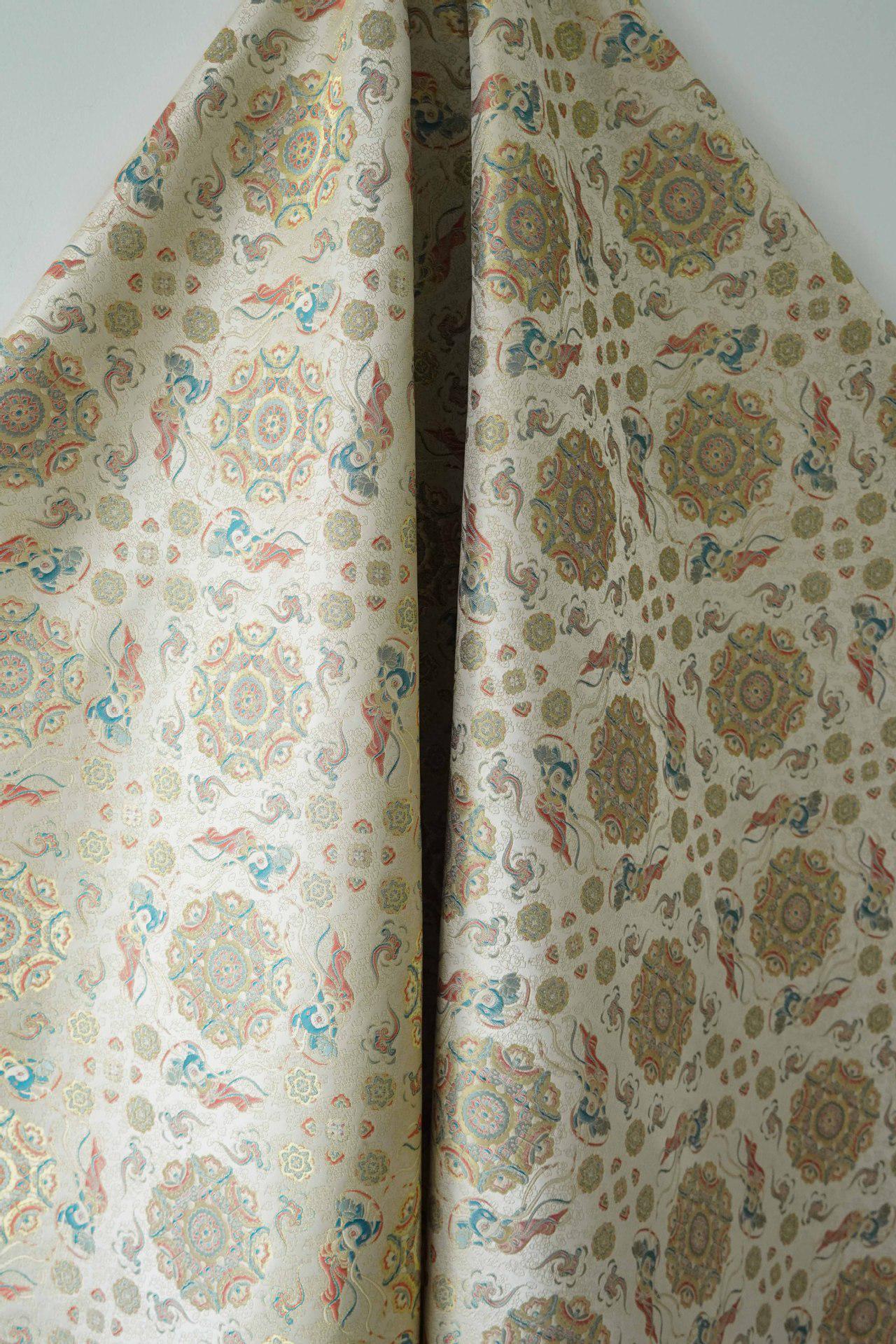 Song Brocade Fabric: Baoxiang Gold Thread Jacquard - Emperor Robe Style