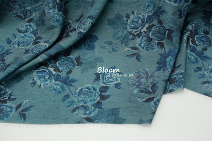 Tissu lin Tencel chanvre soyeux rose bleu : Couture et loisirs créatifs