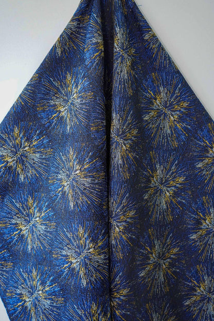 Gold Embroidered Jacquard Fabric: Luxury Floral Upholstery, Costume, Decor