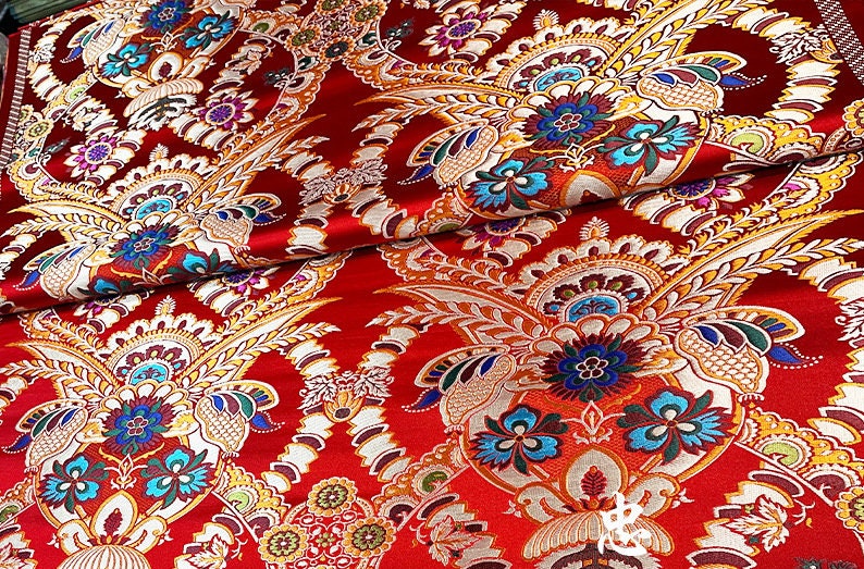 Brocade Fabric: Chinese Mongolian Style, Upholstery Sewing Material