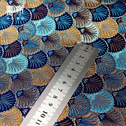 Japanese Shell Kinran Brocade Fabric: Silk Rayon Jacquard (29.5��