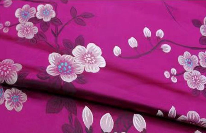 Plum Blossom Brocade Fabric: Chinese Jacquard Silk Rayon Blend