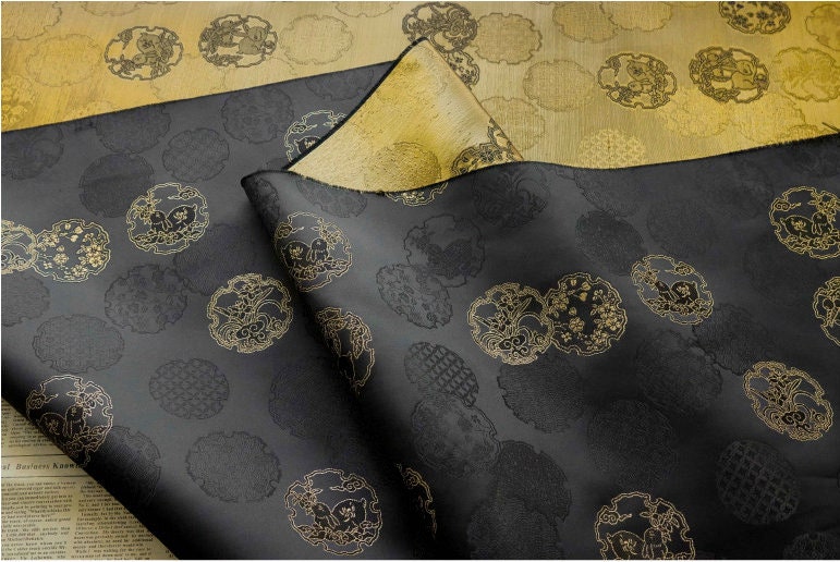 Rabbit Jacquard Brocade Fabric: Japanese Rayon Damask (By The Meter)