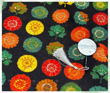 Tissu pour patchwork, tissu en coton à motif d'arbres fleuris ��� Style asiatique coloré Pri" Large