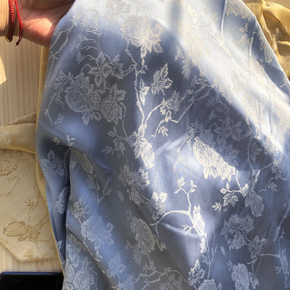 Butterfly Jacquard Fabric: 57"W Cotton Rayon Blend, Upholstery & Sewing