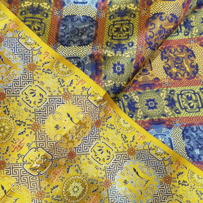 Mongolian Brocade Fabric: 59"W Rayon Cheongsam, Robe, Upholstery