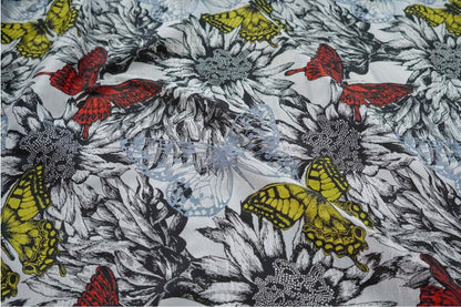 Butterfly Jacquard Fabric: Retro Drapery, Upholstery, Costume - 60"W