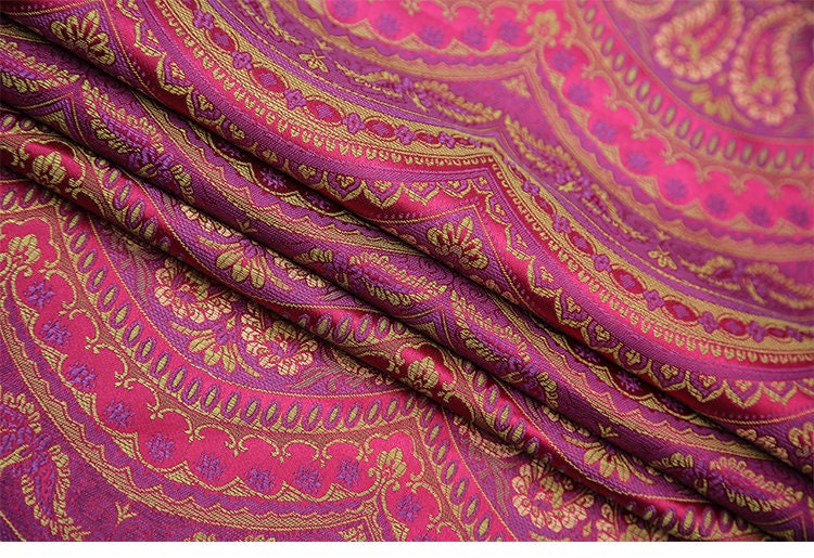 Paisley Brocade Fabric: Indian Rayon for Crafts & Upholstery