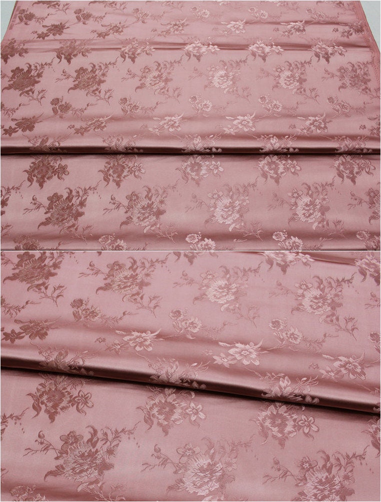 Floral Brocade Fabric: 29.5" Wide Satin Blend for Sewing