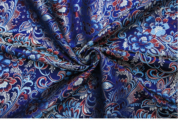 Tissu brocart de soie à motif de phénix : tissu pour cheongsam de 114 cm de large