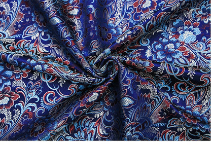 Tissu brocart de soie à motif de phénix : tissu pour cheongsam de 114 cm de large