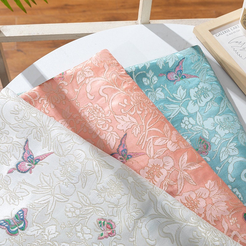 Butterfly Brocade Fabric: 59"W Rayon Cheongsam Quilting Fabric