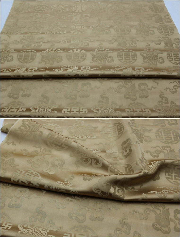 Brocade Fabric: Mongolian Style Jacquard Silk Rayon Blend