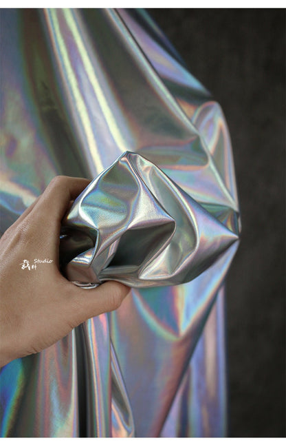 Metallic Iridescent Fabric: 55" Wide Stretch Knit, Sold by the Yard