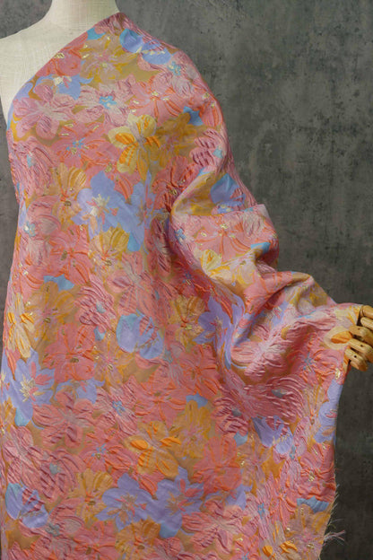 Gold Thread Embossed Jacquard Fabric: European Designer Upholstery & Sewing