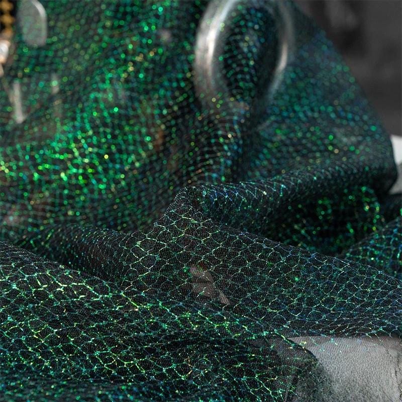 Tissu en maille dégradée laser, dentelle ajourée colorée, robe de bal, confection de poupées, couture, bricolage, au mètre