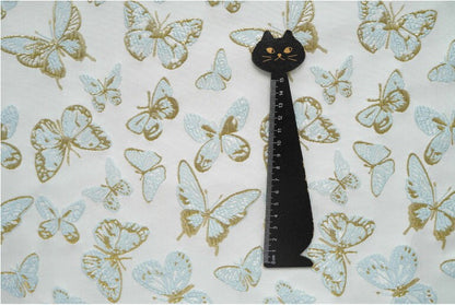 Gold Thread Butterfly Jacquard Fabric: 59" Wide, Upholstery & Drapery By Meter