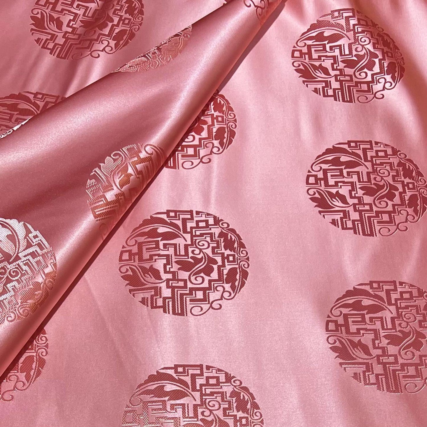 Silk Brocade Fabric: Mongolian Tibetan Style, 58" Wide - Costume, Decor